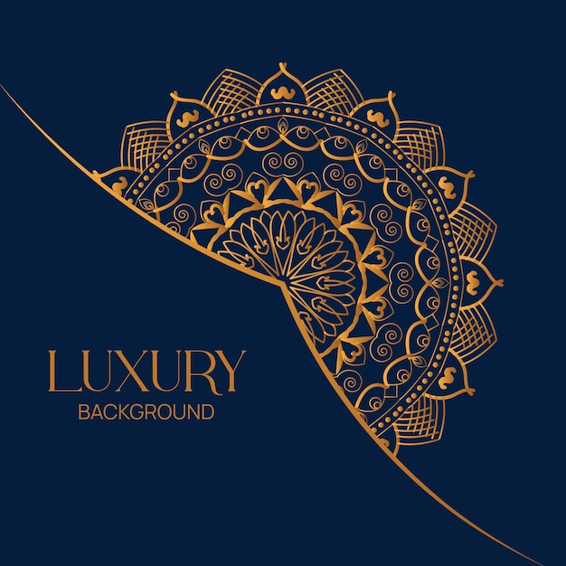 Diseño de fondo de mandala de lujo de color dorado