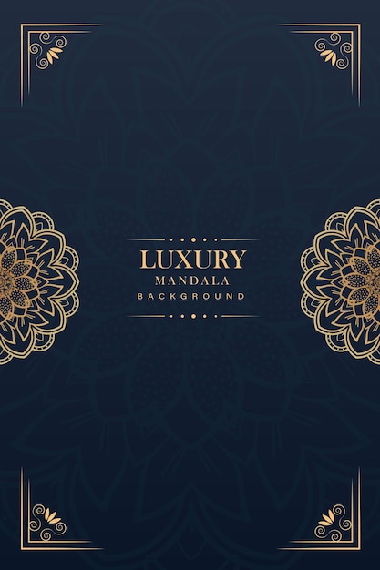 Diseño de fondo de mandala de lujo en estilo arabesco dorado