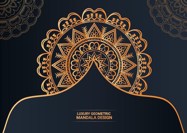 diseño de fondo de mandala de lujo oscuro vectorial