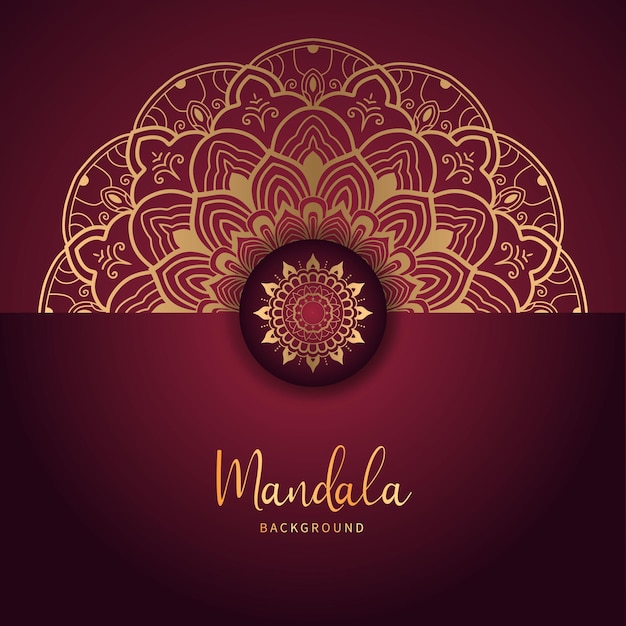 Diseño de fondo de mandala de lujo en vector de color dorado