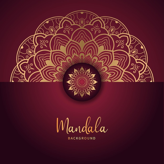 Diseño de fondo de mandala de lujo en vector de color dorado