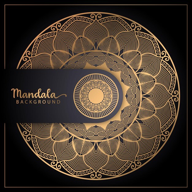 Diseño de fondo de mandala de lujo en vector de color dorado