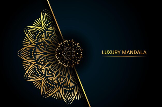 Diseño de fondo de mandala ornamental dorado de lujo