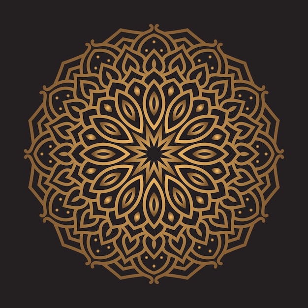 Diseño de fondo de mandala ornamental dorado de lujo