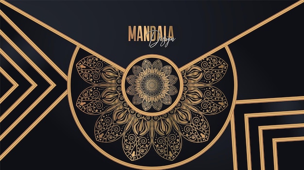 Vector diseño de fondo de mandala ornamental islámico, patrón circular en forma de mandala para henna,