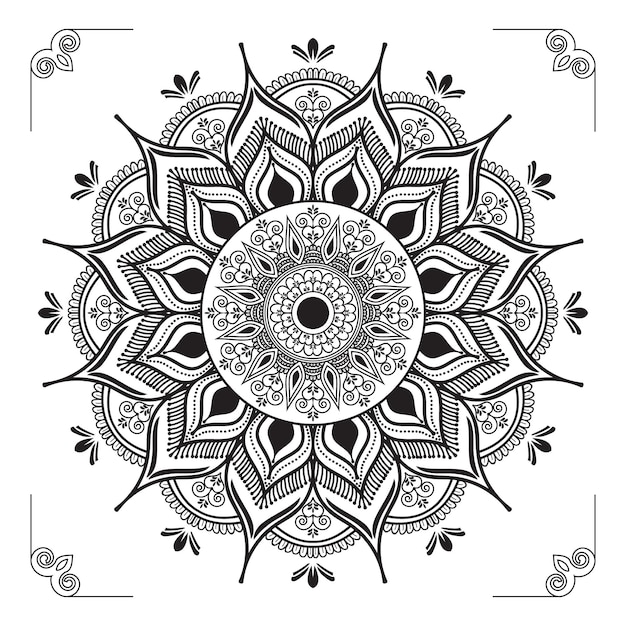 Diseño de fondo de mandala ornamental de lujo de color degradado con vector de presentación creativa