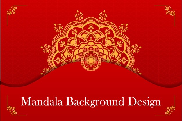Diseño de fondo de mandala ornamental de lujo de color degradado con vector de presentación creativo