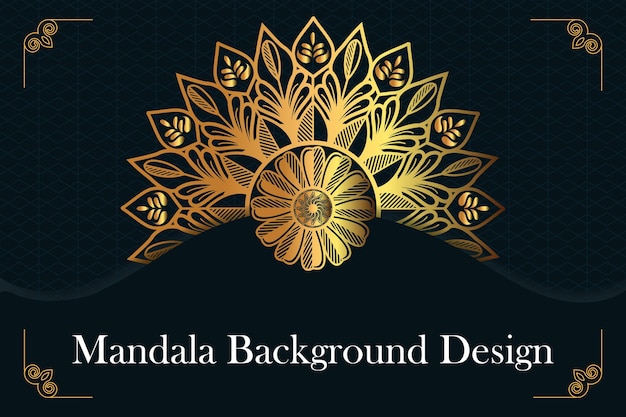 Diseño de fondo de mandala ornamental de lujo de color degradado con vector de presentación creativo