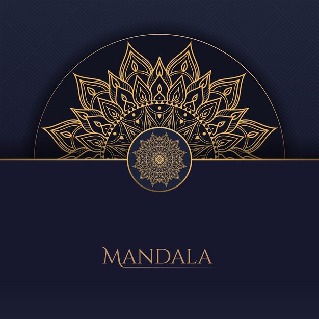 diseño de fondo de mandala ornamental de lujo de color dorado y azul