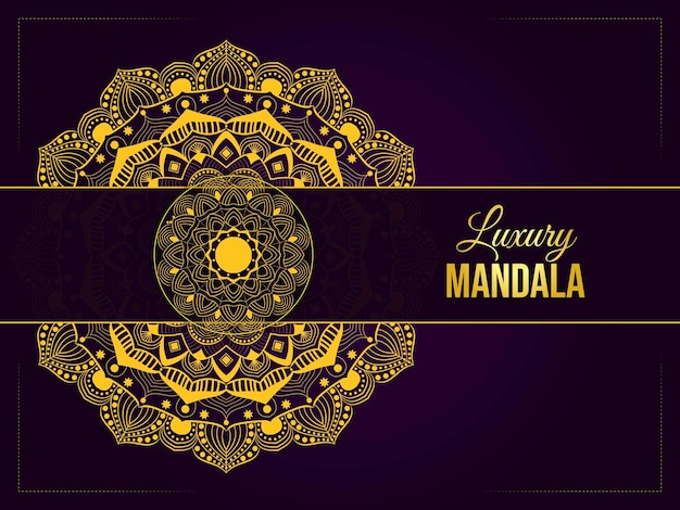 Diseño de fondo de mandala ornamental de lujo con marco de esquina floral estilo árabe islámico oriental