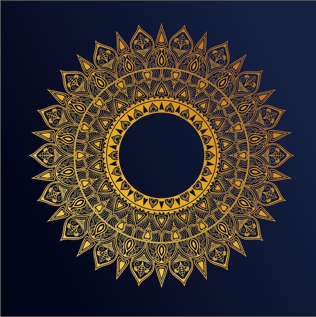 Diseño de fondo de mandala ornamental de lujo con patrón arabesco dorado estilo árabe islámico oriental