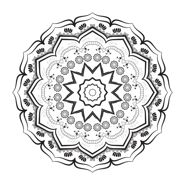 Vector diseño de fondo de mandala y página de colorear