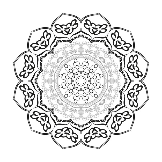 Vector diseño de fondo de mandala y página de colorear