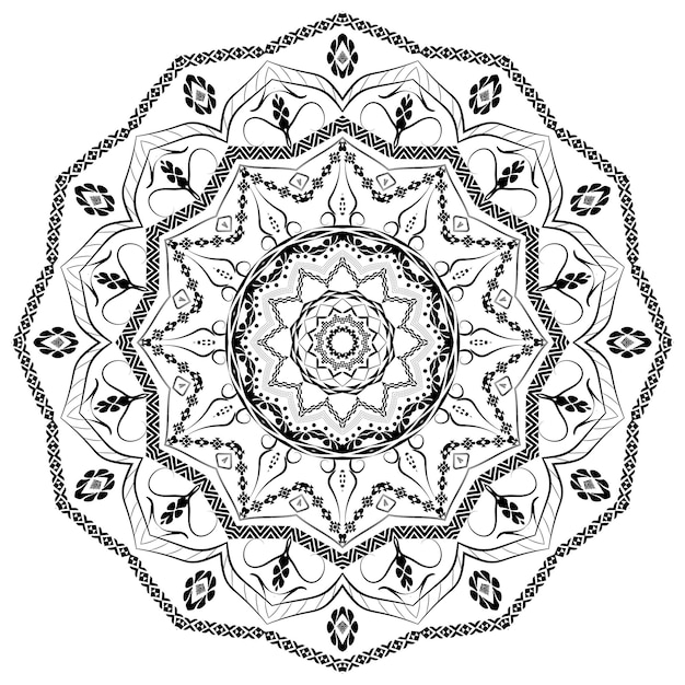 Diseño de fondo de mandala de vector lineal