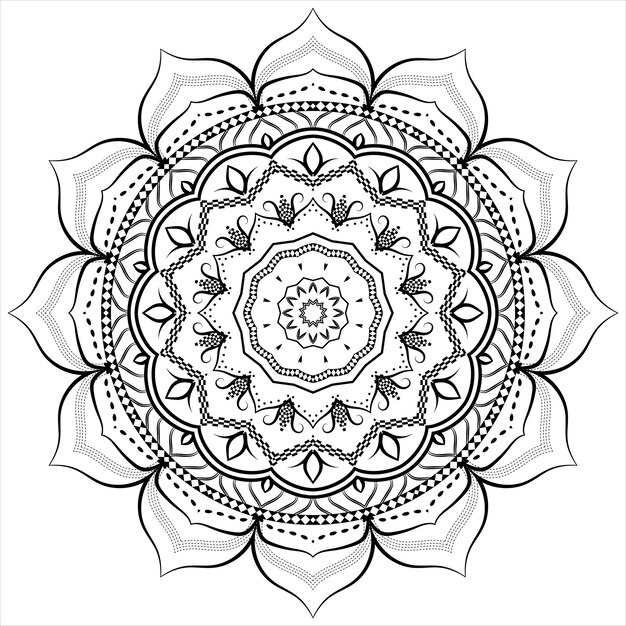 Diseño de fondo de mandala de vector lineal