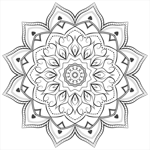 Diseño de fondo de mandala de vector lineal