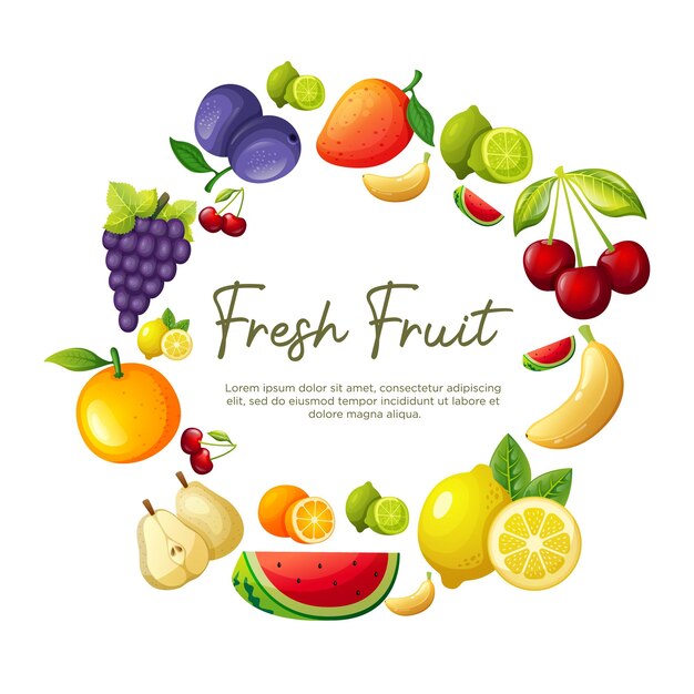 Diseño de fondo de marco de frutas