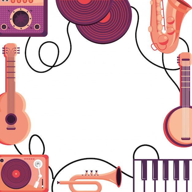 Vector diseño de fondo del marco de instrumentos