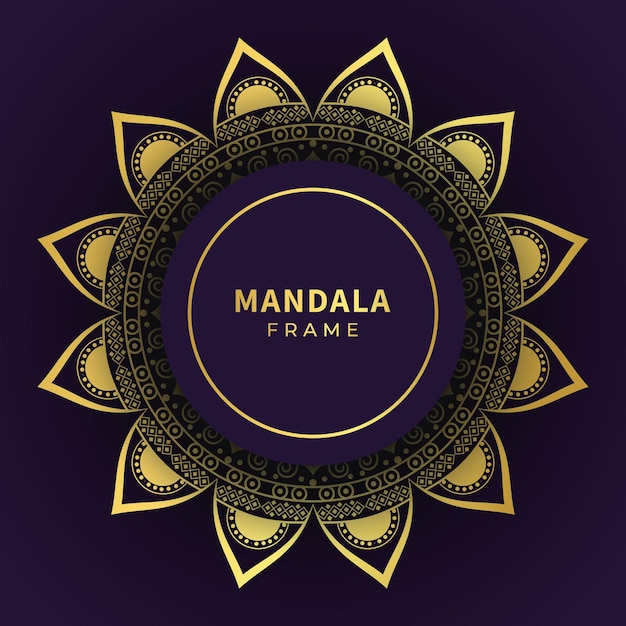 Diseño de fondo de marco de mandala ornamental de lujo