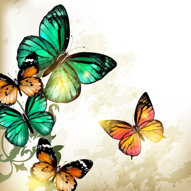 Diseño de fondo de mariposas