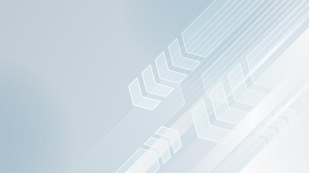 Diseño de fondo moderno abstracto blanco Forma geométrica de flecha blanca abstracta con fondo de banner de concepto de tecnología futurista