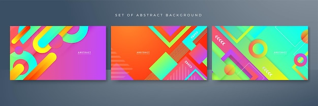 Diseño de fondo moderno abstracto de formas geométricas vívidas vibrantes de colores mínimos Diseño de plantilla de póster en el folleto de fondo web presentación de la página de destino del volante del sitio web y seminario web