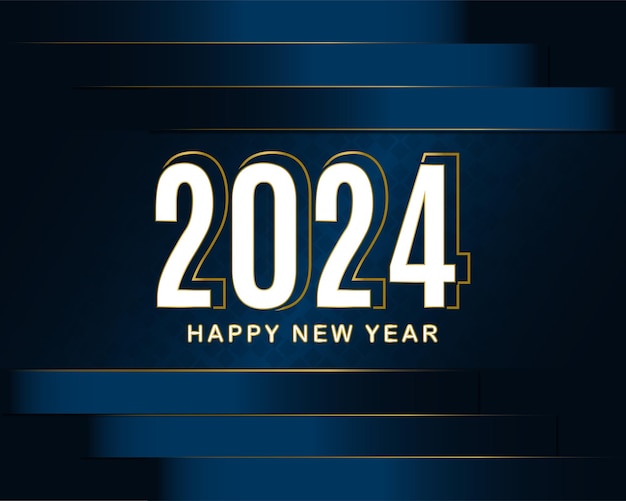 Diseño de fondo moderno de felicitaciones para el Año Nuevo 2024