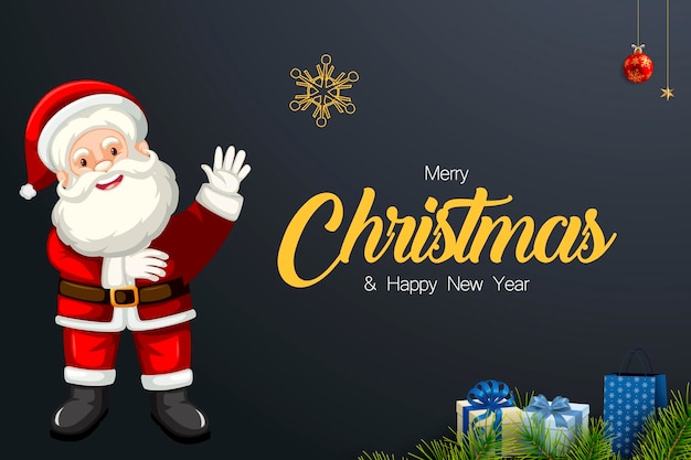 Diseño de fondo de Navidad vectorial gratuito le deseo una feliz Navidad feliz año nuevo