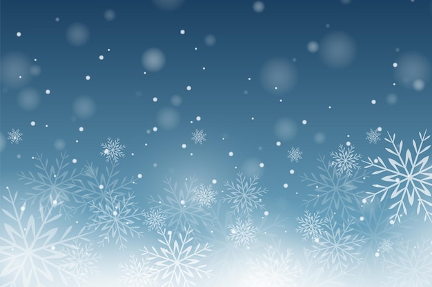 Diseño de fondo navideño de copo de nieve y bokeh con ilustración vectorial de efecto de luz