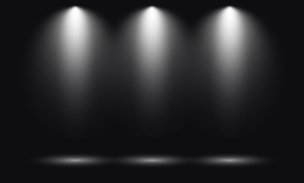 diseño de fondo negro de la pared con reflectores
