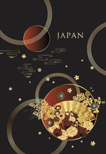 Diseño de fondo o cubierta de patrón de estilo japonés moderno