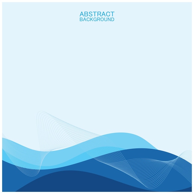 Diseño de fondo de olas de playa abstracto con concepto de combinación de vectores azules para papel tapiz de portada de libro