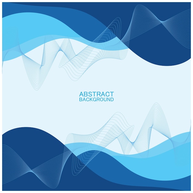 Diseño de fondo de olas de playa abstracto con concepto de combinación de vectores azules para papel tapiz de portada de libro
