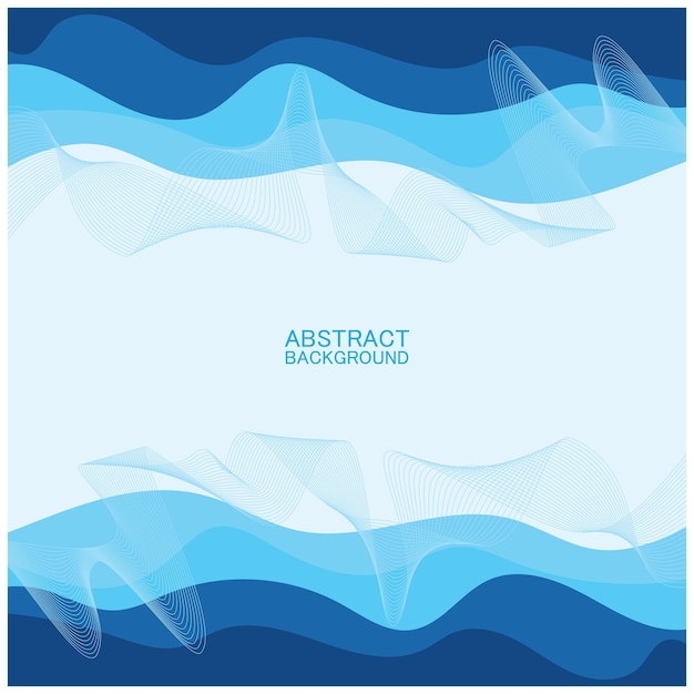 Diseño de fondo de olas de playa abstracto con concepto de combinación de vectores azules para papel tapiz de portada de libro