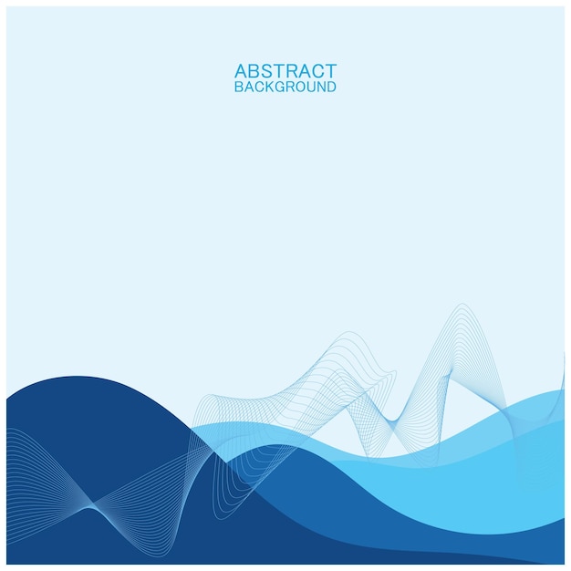 Diseño de fondo de olas de playa abstracto con concepto de combinación de vectores azules para papel tapiz de portada de libro