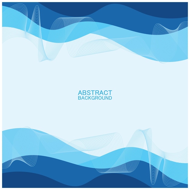 Diseño de fondo de olas de playa abstracto con concepto de combinación de vectores azules para papel tapiz de portada de libro