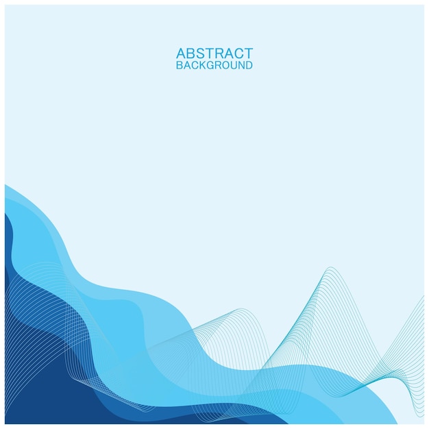 Diseño de fondo de olas de playa abstracto con concepto de combinación de vectores azules para papel tapiz de portada de libro
