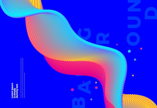 Diseño de fondo de onda colorida con elemento conceptual