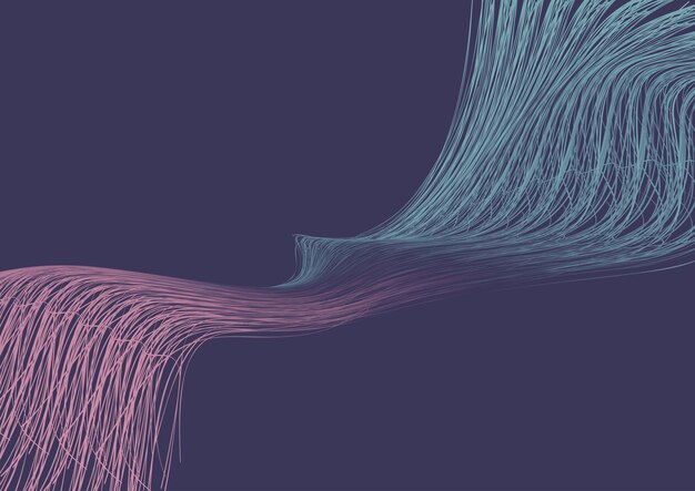 diseño de fondo de onda digital de cable de línea verde y roja abstracto