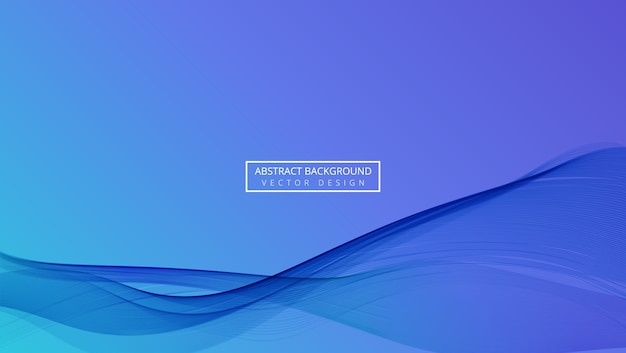 diseño de fondo de onda dinámica de línea azul abstracta