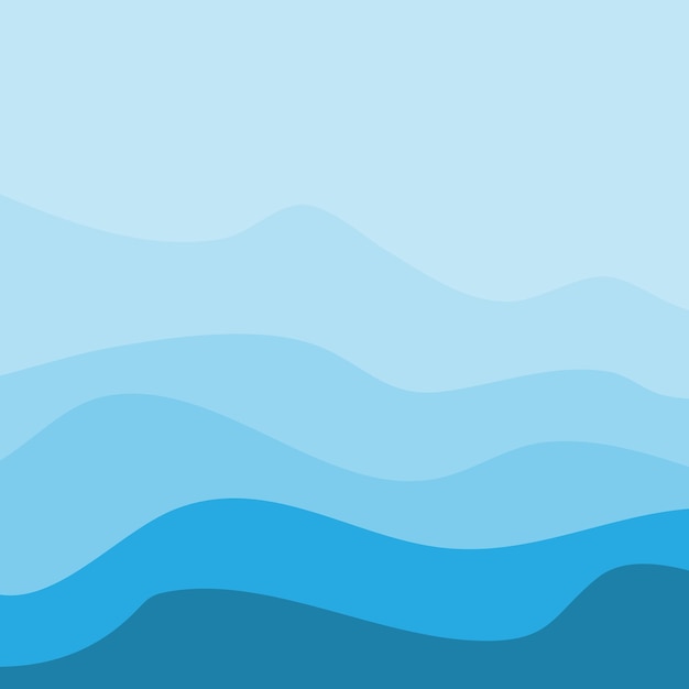 Diseño de fondo de ondas de agua Vector abstracto Templata de papel tapiz azul del océano