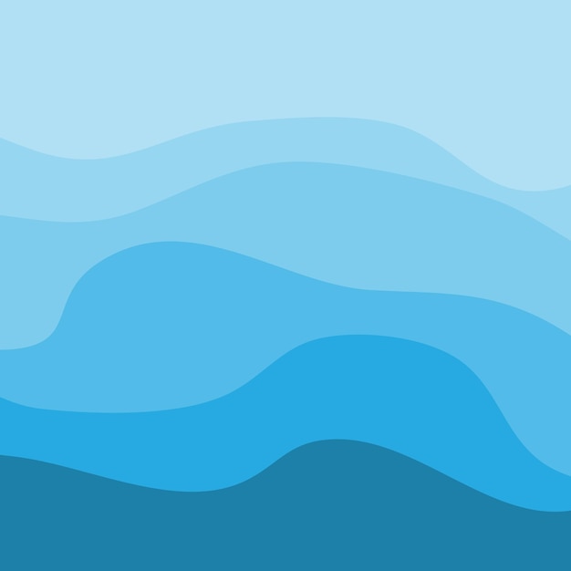 Diseño de fondo de ondas de agua Vector abstracto Templata de papel tapiz azul del océano
