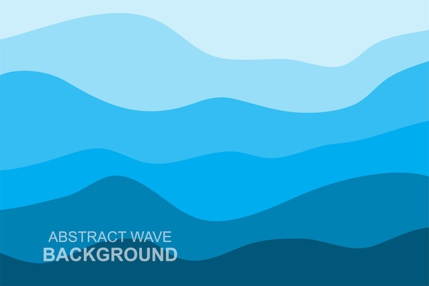 Diseño de fondo de ondas de agua Vector abstracto Templata de papel tapiz azul del océano