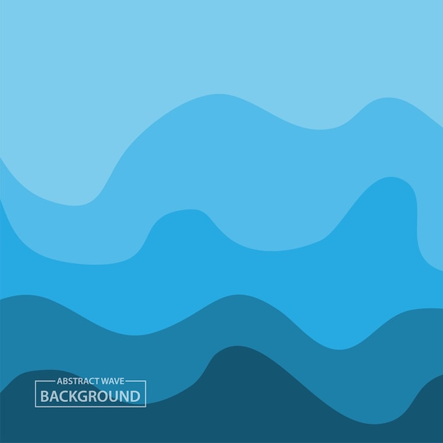 Diseño de fondo de ondas de agua Vector abstracto Templata de papel tapiz azul del océano