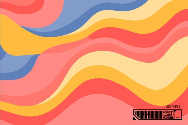 Diseño de fondo ondulado abstractamente colorido con curvas fluidas