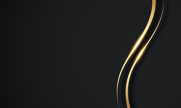 Diseño de fondo de oro negro de lujo.