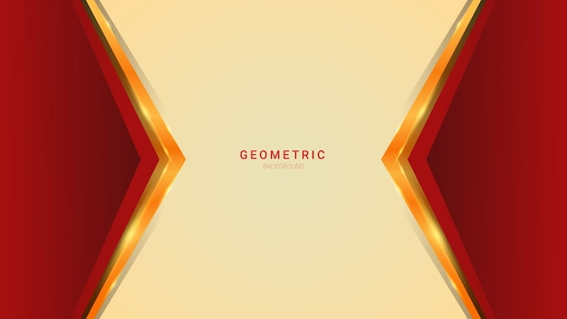 Diseño de fondo de oro rojo elegante geométrico de lujo abstracto