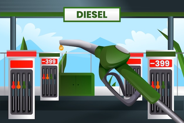 Diseño de fondo de la pancarta de combustible en gradiente