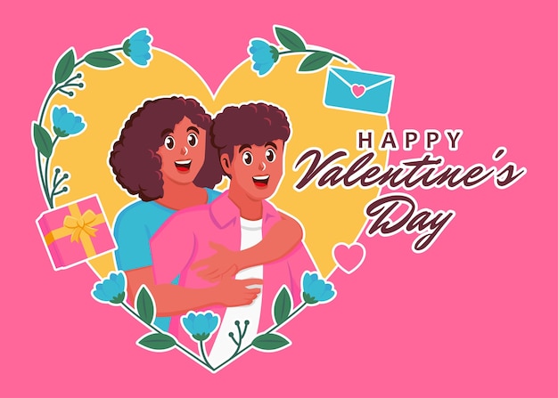 Diseño de fondo de pareja de san valentín