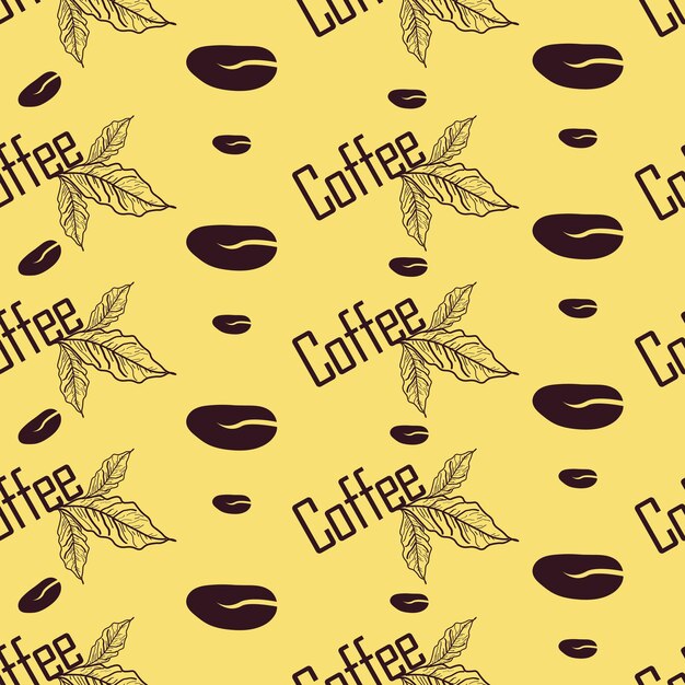 Diseño de fondo con patrón de café sin costuras